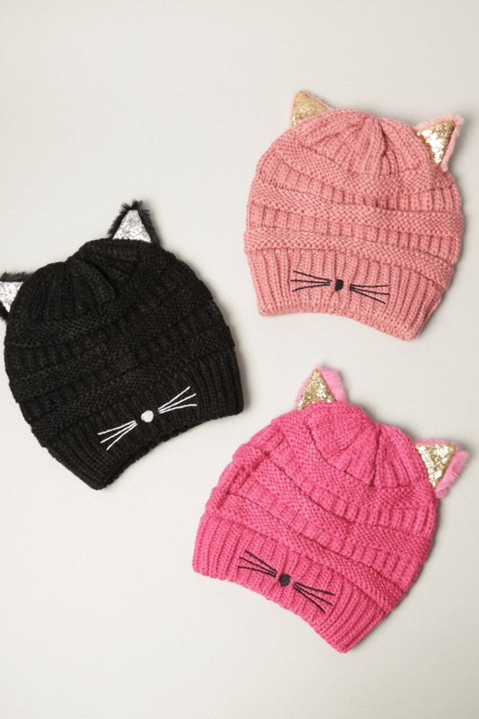Cat Twinkle Ear Winter Beanie Hat