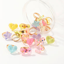 Load image into Gallery viewer, Cute Cartoon Stars Heart 20 Pcs Ring set
