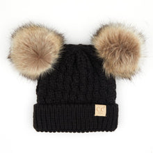 Load image into Gallery viewer, CC Double Fur Pom Beanie
