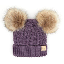 Load image into Gallery viewer, CC Double Fur Pom Beanie
