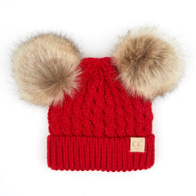 Load image into Gallery viewer, CC Double Fur Pom Beanie
