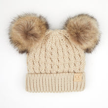 Load image into Gallery viewer, CC Double Fur Pom Beanie
