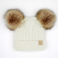 Load image into Gallery viewer, CC Double Fur Pom Beanie
