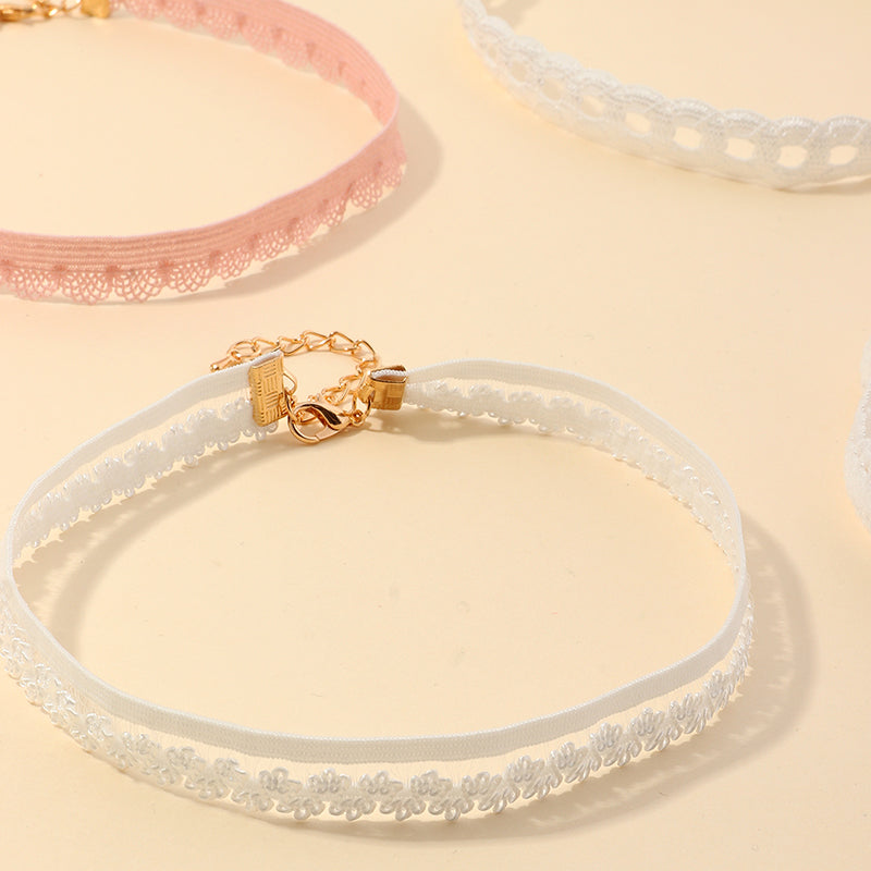 Multicolor Lace Stone Necklace Set