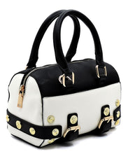 Load image into Gallery viewer, Colorblock Studded Mini Boston Bag
