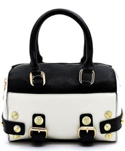 Load image into Gallery viewer, Colorblock Studded Mini Boston Bag
