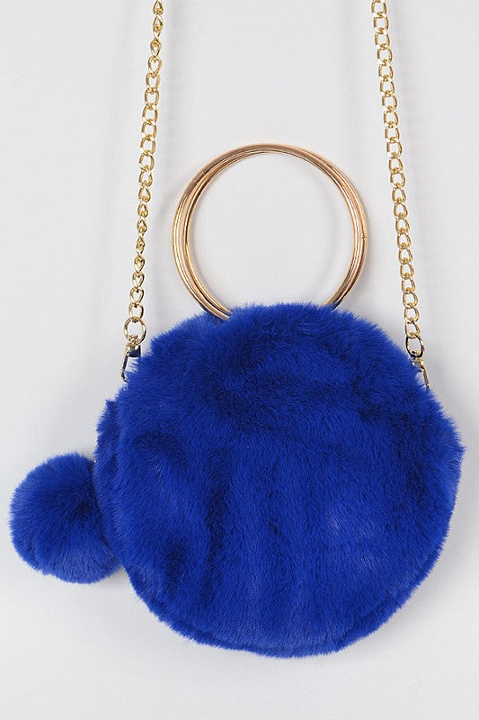 Faux Fur Handle Clutch